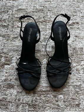 Jeffrey Campbell Black patent strappy High-Heel Sandals
